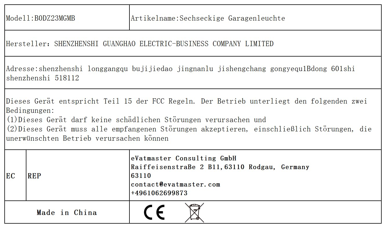 Superhelle Sechseckige LED Garage Deckenleuchte 26400 Lumen - Energiesparend für Keller, Lagerraum, Büro & Garage - Einfache Montage, IP44 Wasserschutz (3PCS)