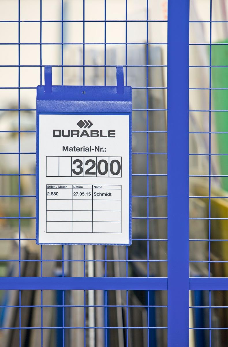 Durable 175007 - Buste con Fascette di Aggancio, 223 x 530 mm (L x H), Confezione da 50 Pezzi, Blu