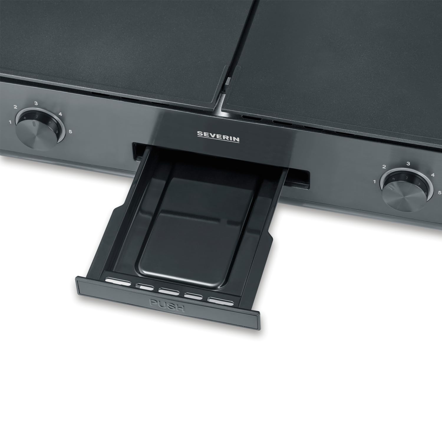 SEVERIN Piastra Griglia Plancha XXL, 2200W, 2 Zone Temperatura Indipendenti, Piastre Ceramica Removibili (48x27 cm), Temp. 240°C, Cavo Lungo 140cm, 51,5 x 29,5 x 17,5 cm, Nero - PG 8569