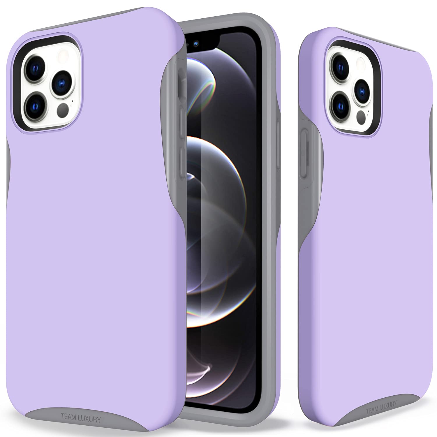 TEAM LUXURYiPhone 12 Case & iPhone 12 Pro Case, [Trinity Series] Shockproof, Anti-Drop Protection, Phone Case for Apple iPhone 12 & 12 Pro 6.1 Inch for Women & Men (Lavender Purple)