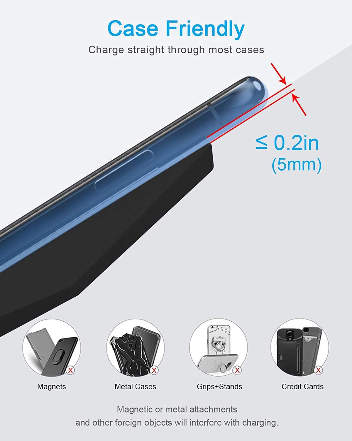 NANAMI Chargeur sans fil Fast 2 en 1 avec port USB, station de charge inductive Qi pour iPhone 12/SE 2/11/XS Max/X/XR/8 Plus, Galaxy S20+ S10 S9 S8, Note 20/10/9/8 (avec adaptateur PD 30 W)