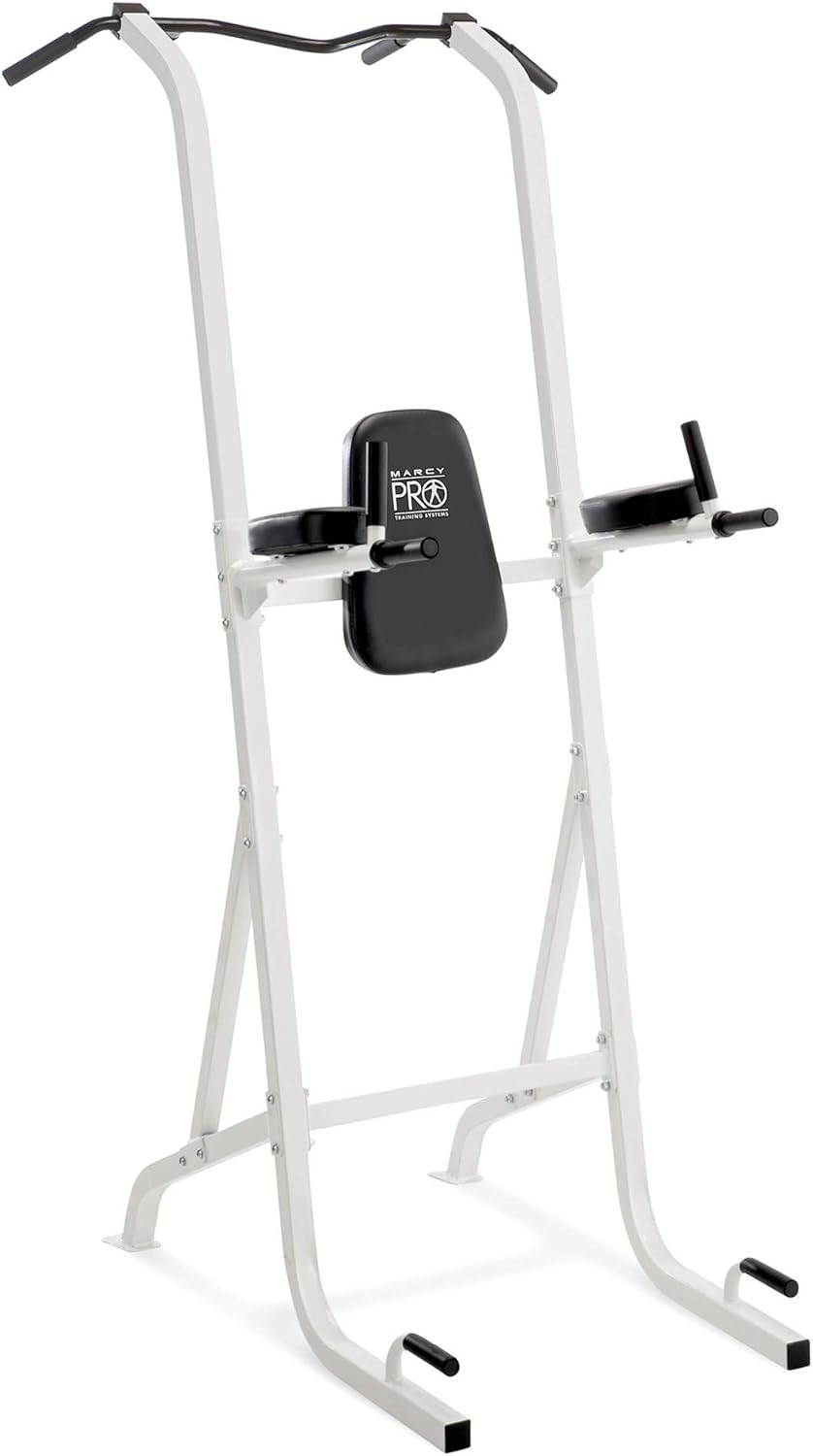 Marcy Pro Steel Power Tower Comfortable Multi-Grip Pull Up and Dip Station for Home and Gyms
