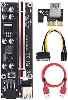 asdfs VER009S Plus PCI-E Riser Card PCI 1X to 16X USB 3.0 Cable SATA to 6Pin Connector for Graphics Video Card Mining