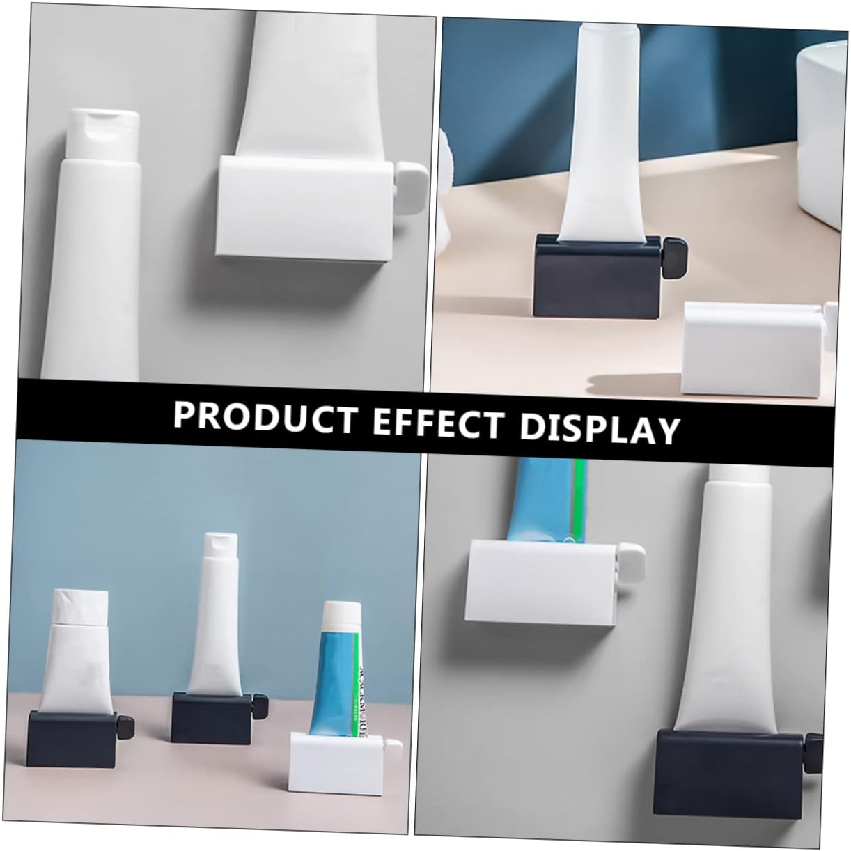NOLITOY 2pcs Practical Toothpaste Tube Squeezer Tool Wall-Mounted Rack Non-Slip Holder for Boys and Girls Adults
