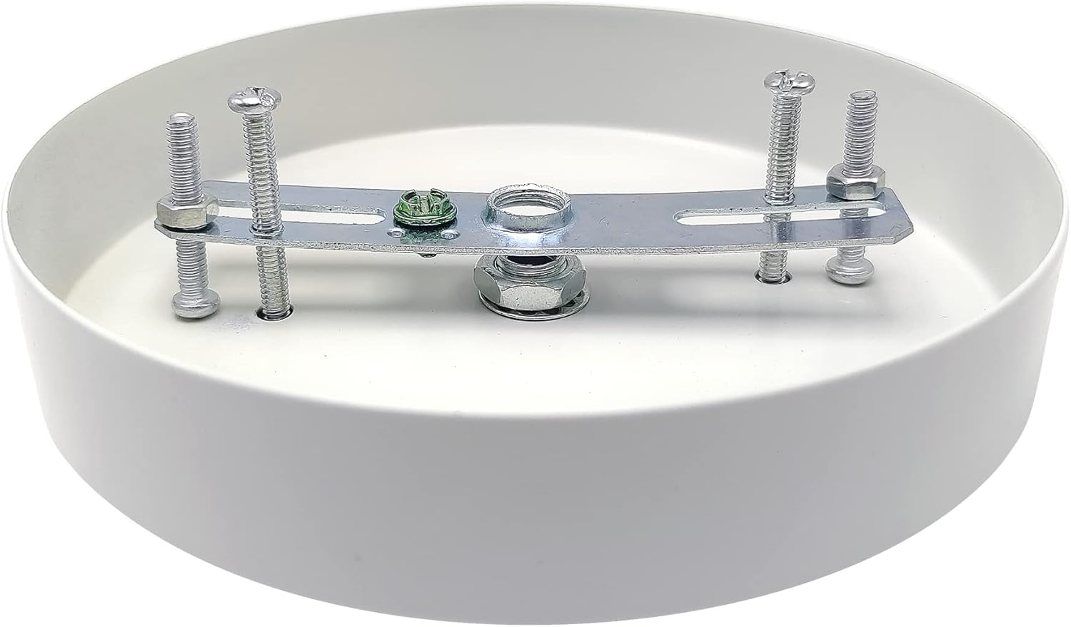 ECUDIS Chandelier Canopy Kit, 5 1/8 Ceiling Lighting Modern Steel Canopy Kit Light Fixture Cover Plate with Hardware for Pendant Lighting Fixtures (White)