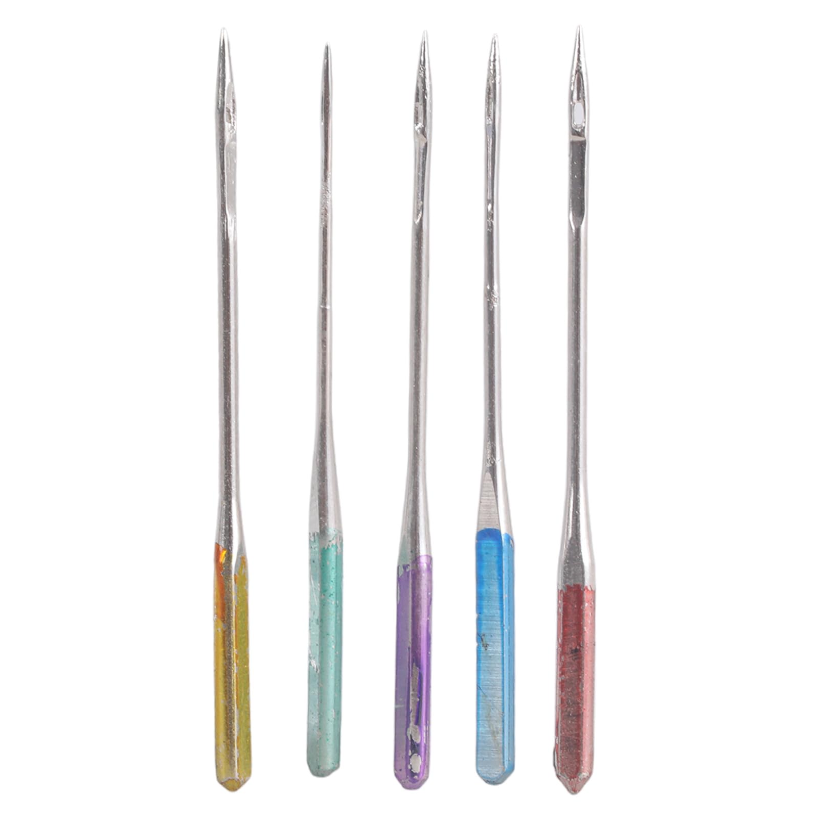 Maxtonser 5Pcs Household Sewing Machine Needle 5 Size Colored Flat Needle Bottom Suit for Most Household Sewing Machaine