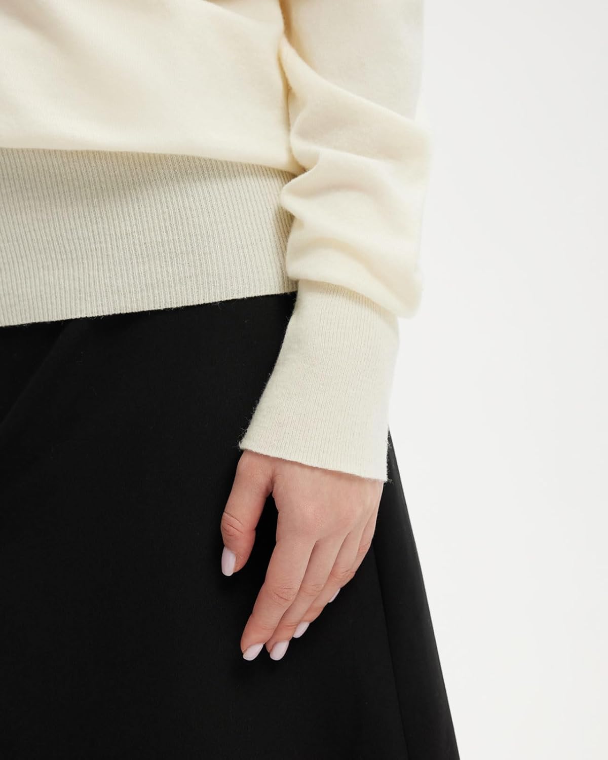 SUUKSESS Women Cashmere Oversized Off Shoulder Pullover Sweater Batwing Knit Top - Image 6