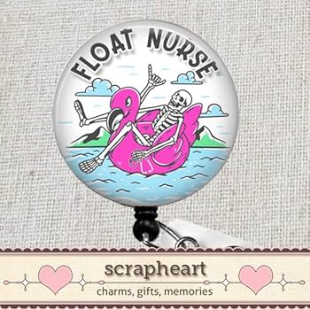 Cute Bear And Mushroom Badge Reel Retractable For Nurse Nursing RN CNA