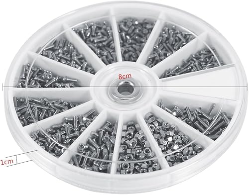 Miniatura 3 de 600 piezas pequeños tornillos de reparación Tuerca Surtido Kit de herramientas de acero inoxidable para relojgafasgafas de solgafas de sol