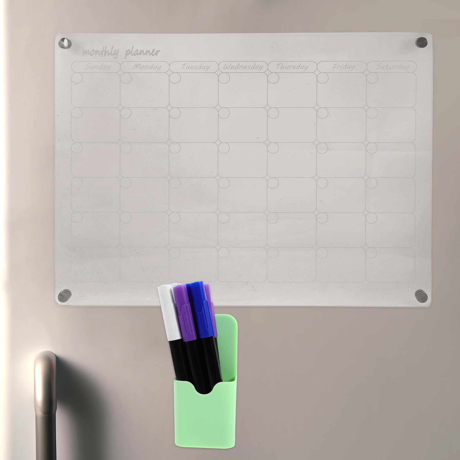 Didiseaon Lavagna Magnetica Trasparente Settimanale Mensile Per Frigorifero Calendario Cancellabile Secco Pianificatore Dei Pasti Per Cucina