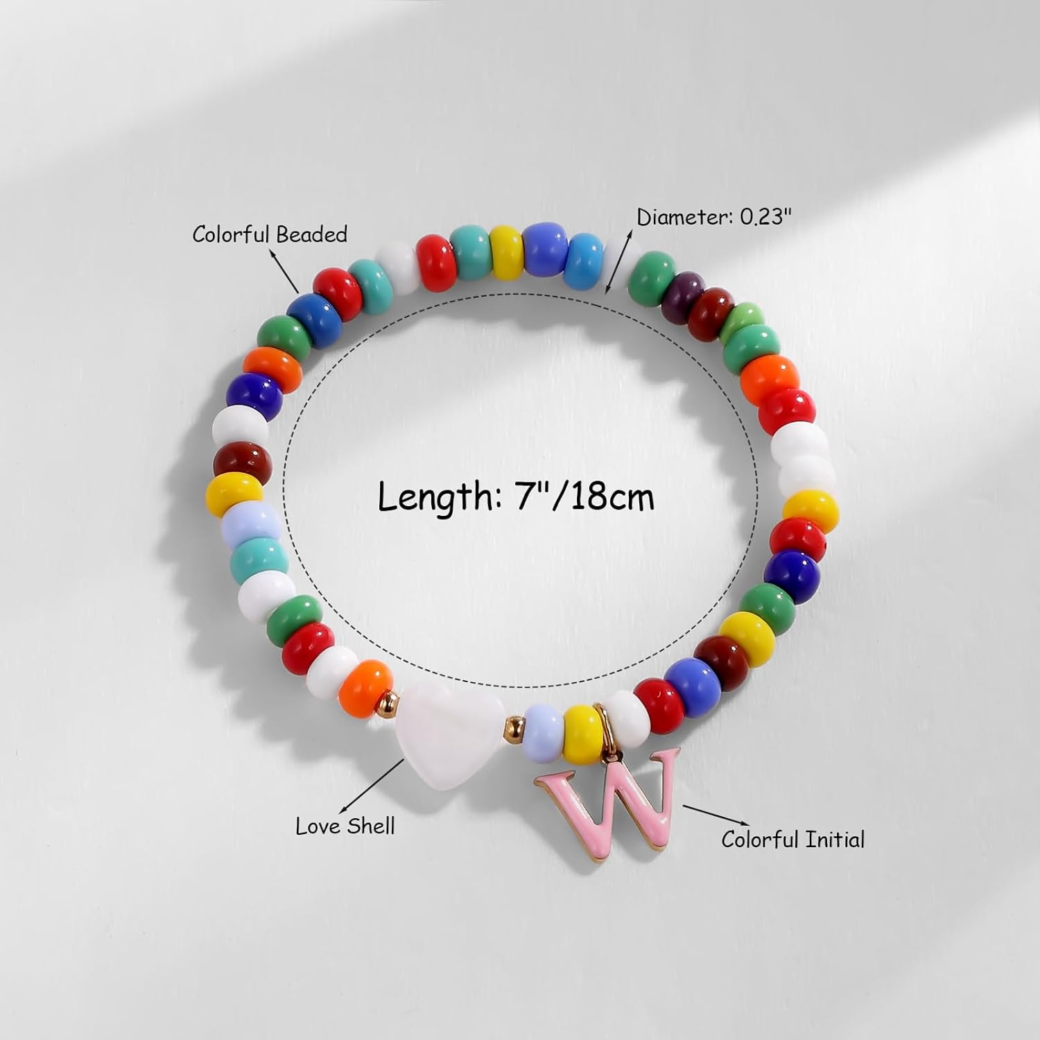 Colorful Initial Bracelet for Women Girls Boho Beaded Bracelet for Beach Cute Letter Pendant for Women Girls Personalized Handmade Jewelry Gift - Image 4