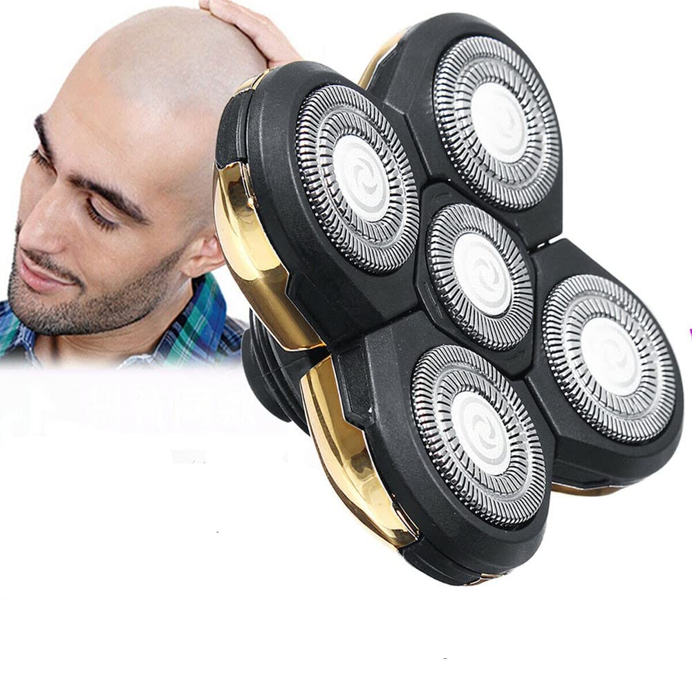 Men Electric Shavers Replacement Heads, 5 Heads Beard Replacement Blade Alternate Floating Washable Blade Electric Razor Shaver Trimmers Head