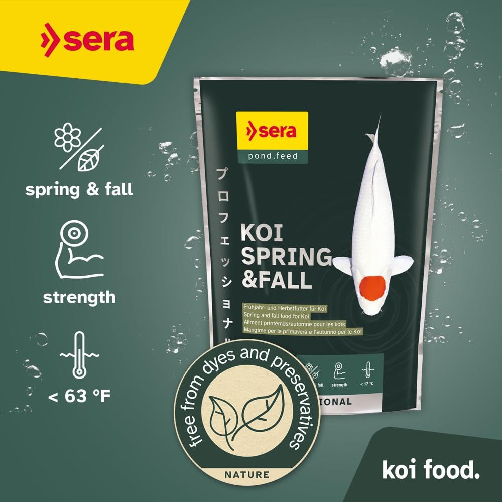 sera koi Professional Spring & Fall 2,2 KG | alimento para Kois, fácil de digerir, para temperaturas Inferiores a 17 °C | gránulos flotantes | refuerza el Sistema inmunitario