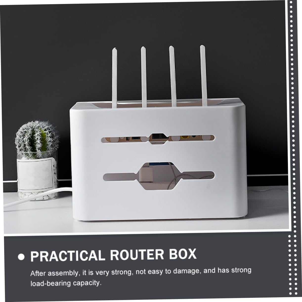 Veemoon Practical Router Storage Box with Dual Layer Design Durable Material for Cable Management Sliding Drawer for Easy Access Keeps Wires Organized and Dust