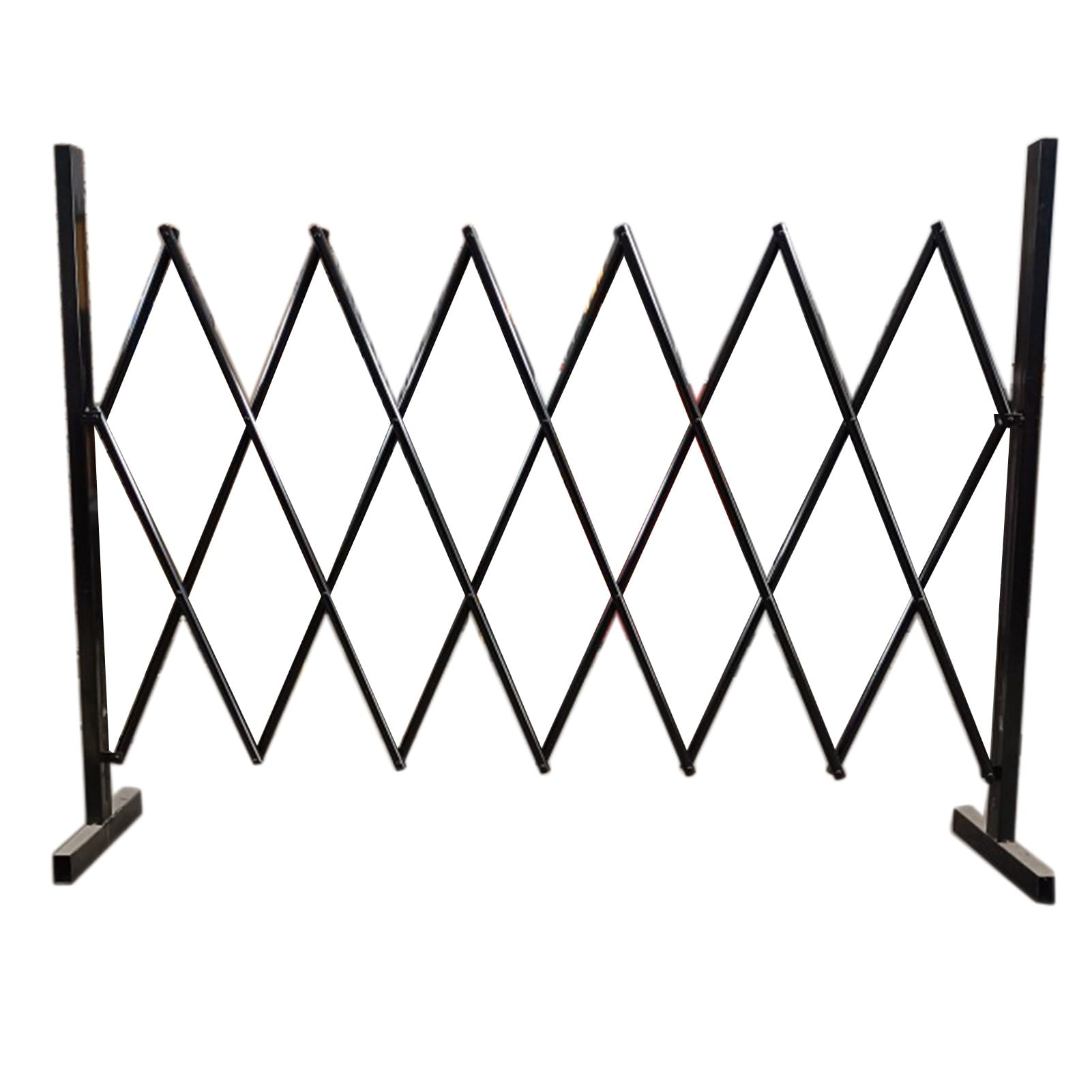 LWJSOCP Expandable Metal Barricade Fence 47x157in Telescopic Crowd Control Guardrail for Events Portable & Easy to Move Black Traffic Barrier for Safety