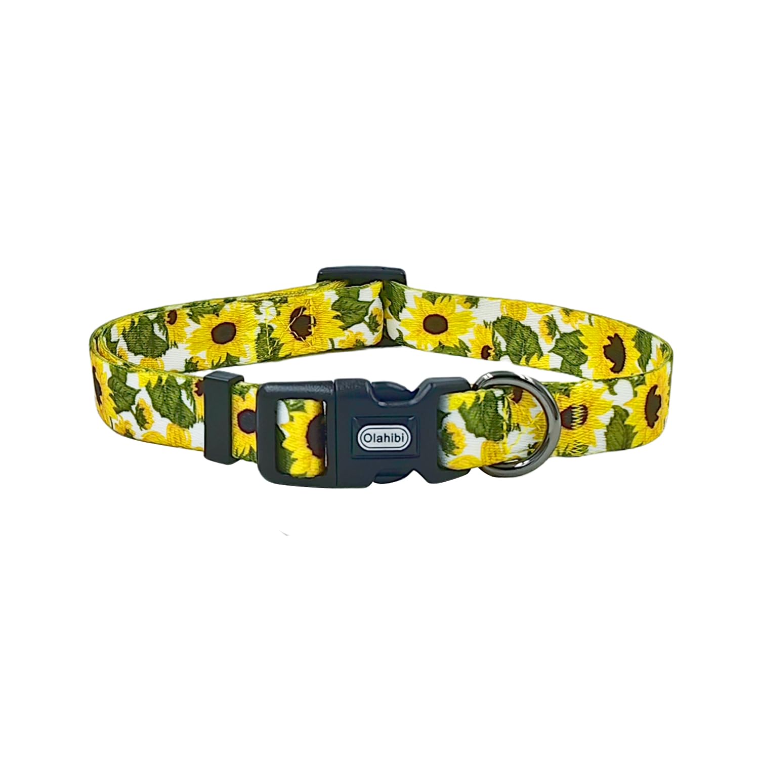 Olahibi Dog Collar and Leash Combo Set, Sunflower Pattern, Polyester Material, 150CM Matching Leash, for Small Dogs.(S,Sunflower) - Image 2