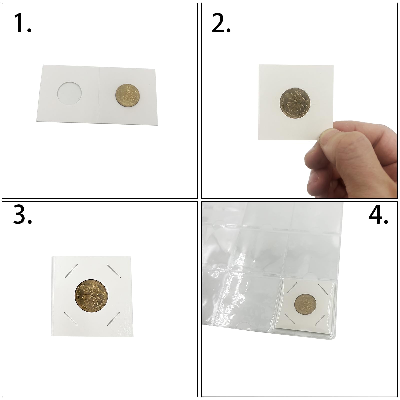 HNBTX 33mm+40mm Portemonnaie En Carton,100 Pièces Pince à Monnaies En