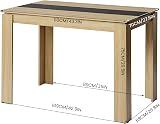 FURNITABLE Table à manger avec 4 chaises - Groupe de salle à manger avec dossier haut en cuir synthétique pour 4 personnes - Pour cuisine, salle à manger, salon (table chêne noir de 110 cm + 4 chaises - 5
