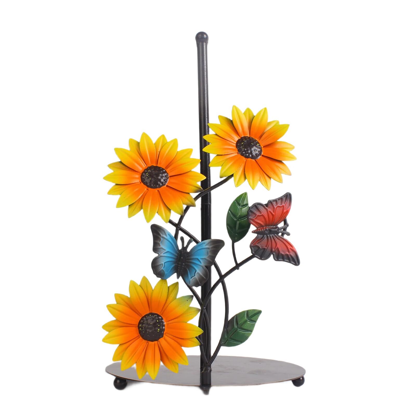 Vertical Tissue Holder Roll Paper Stand Flowers Christmas Iron Paper Towel Holder Napkin Stand for Kitchen Home Vertical Tissue Rack