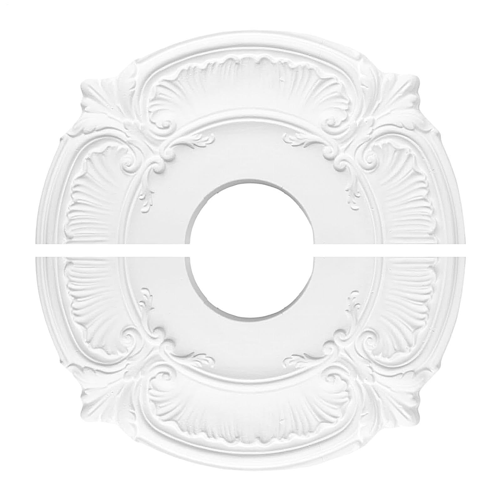 Roseta de techo de poliestireno | Placa de poliuretano | Pantalla para lámpara de techo | Decoración para interiores, estudio, dormitorio, biblioteca, restaurante, escuela, 305