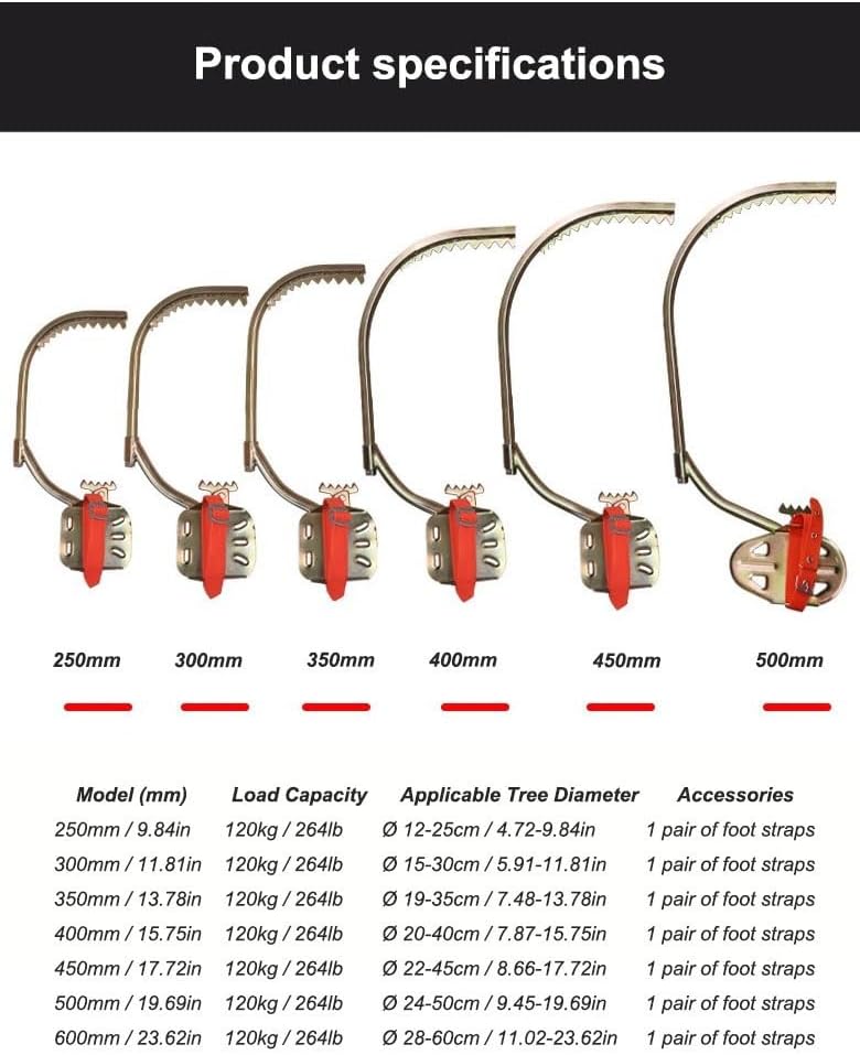 Portable Tree Climbing Spikes for Workers,Adjustable Pole Climbing Spikes with Foot Buckle,Non-Slip Tree Climbers Gear for Electricians