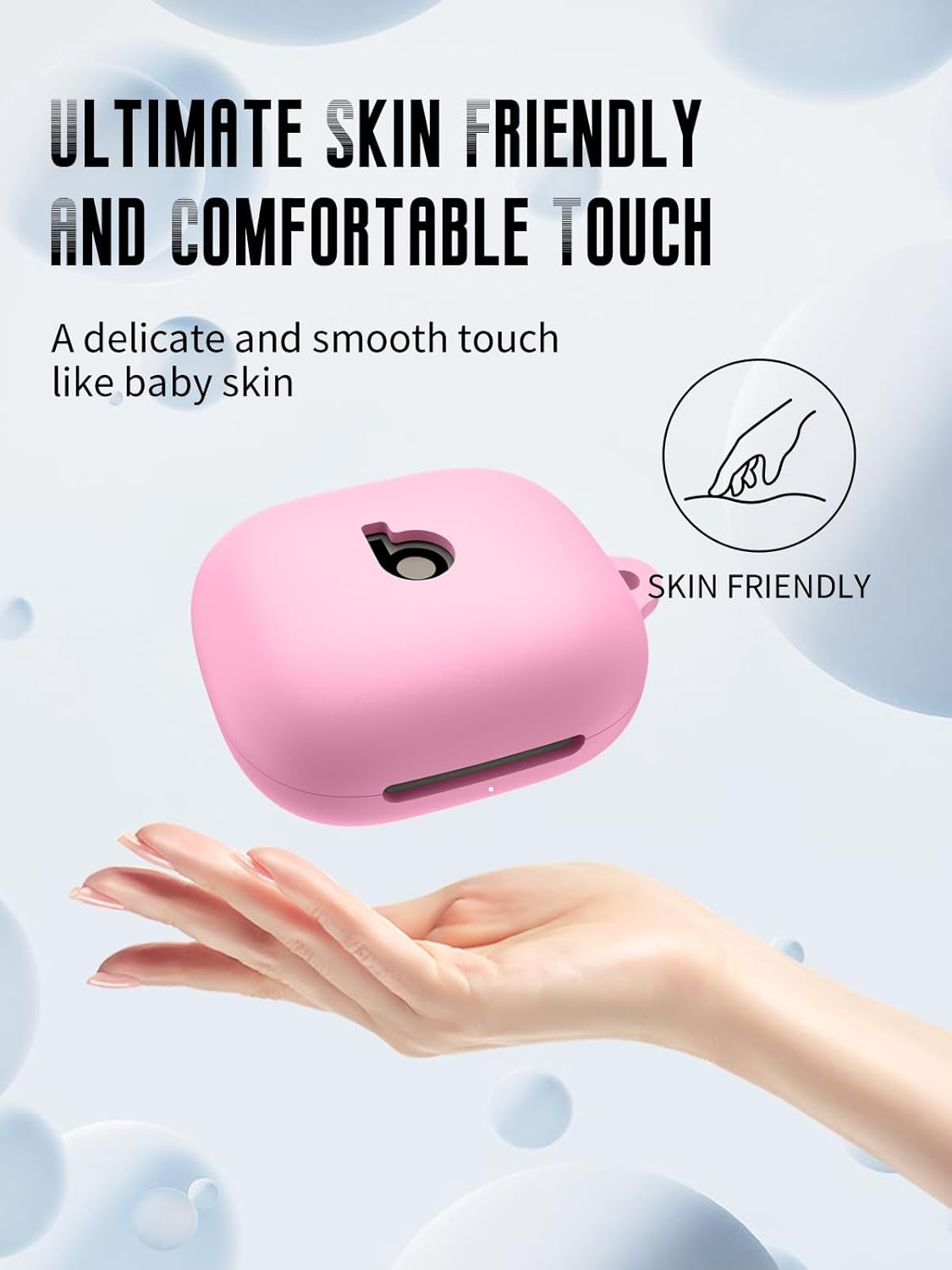 Case for Beats Powerbeats Fit Earbuds 2025, FJIASTB Soft Silicone Protective Cover with Carabiner and Lanyard, Shockproof (Pink) - Image 5