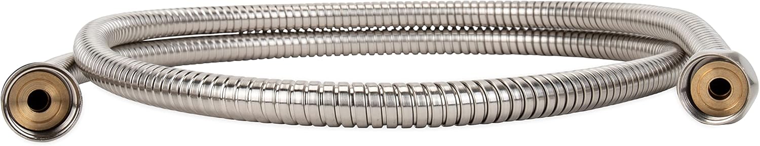 Camco RV/Marine Flexible Replacement Shower Hose | Reinforced Construction | Measures 60-Inches | Brushed Nickel (43748)