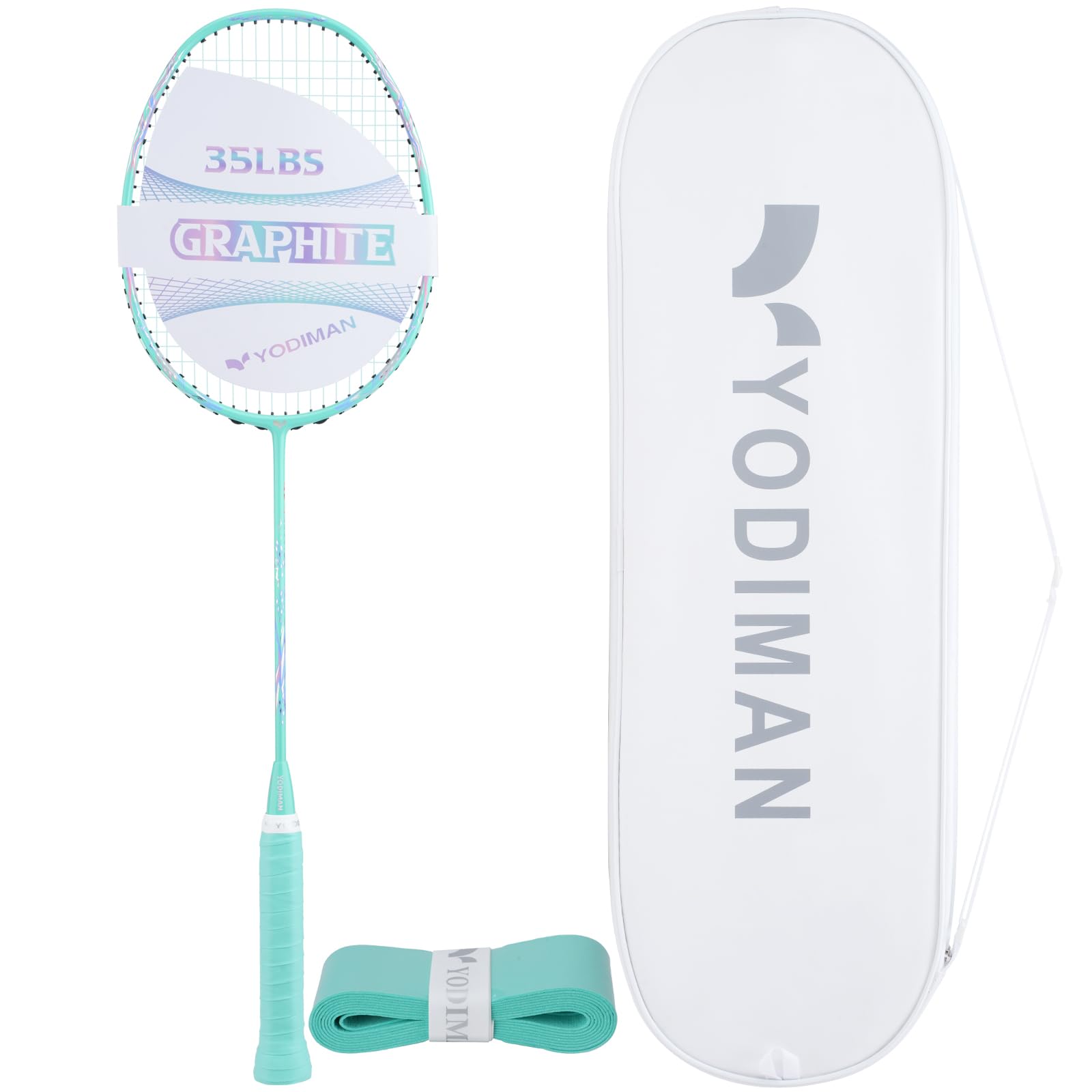 YODIMAN Professional Badminton Racket - Carbon Graphite & Carbon Fibre, Ultra-Light Single Racket for Enhanced Performance