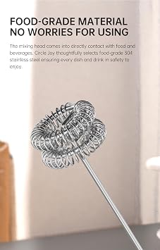 Handheld Milk Frother Wand Rechargeable with Stand - Stainless Steel Double Whisk Milk Frother Handheld -Coffee Stirrers Electric Drink Mixer - Coffee Frother (Silver)