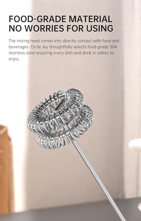 Handheld Milk Frother Wand Rechargeable with Stand - Stainless Steel Double Whisk Milk Frother Handheld -Coffee Stirrers Electric Drink Mixer - Coffee Frother (Silver)