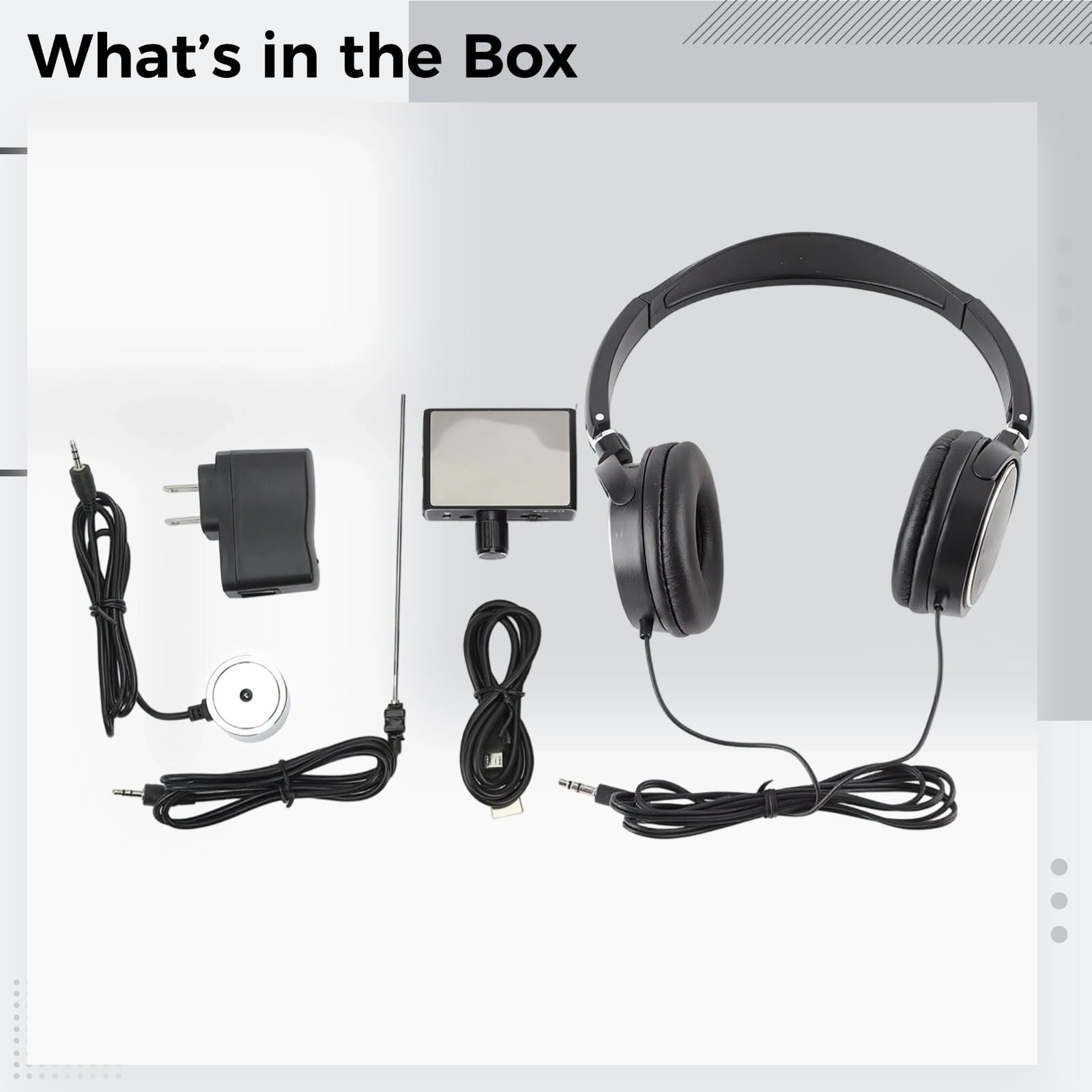 Kit detector de fugas de agua con auriculares, puntero de volumen y frecuencia ajustable, ABS y metal, incluye sondas, cargador, cable de datos, para detección de fugas de tuberías subterráneas y de