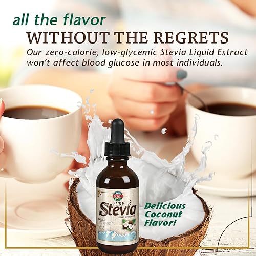 Miniatura 4 de KAL Extracto puro de stevia, coco, 1.8 onzas líquidas