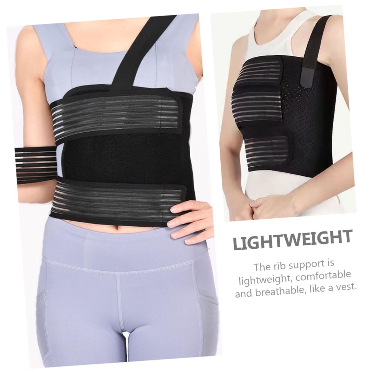 OUNONA Breathable Rib Support Brace for Fractured and Dislocated Ribs Adjustable for Chest Protection Suitable for Men and Women Recovery
