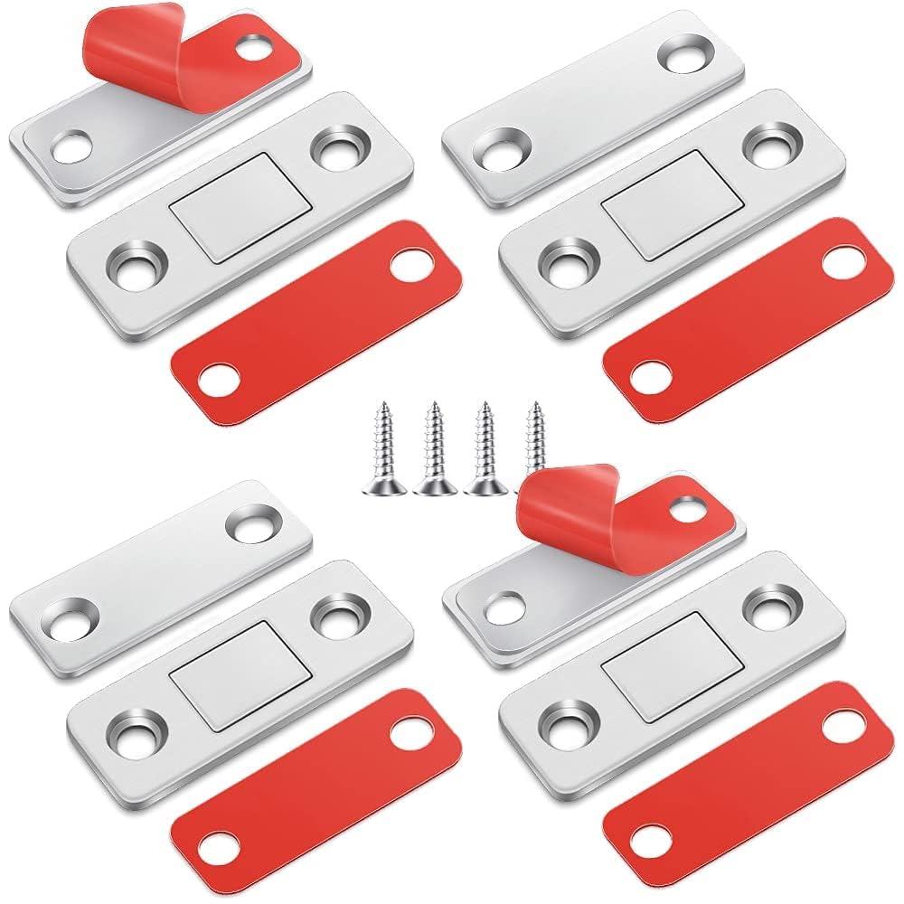 Boniry Cabinet Door Magnets Self Adhesive | Cabinet Magnetic Catch with Strong Adhesive & Screws, Door Magnets to Hold Door Furniture Safety Latches for Kitchen Cupboard Closet & Sliding Door (4)-image-28