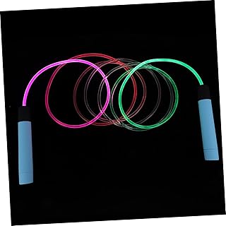 Healvian Glowing Skipping Rope Fitness Jump Rope Exercise Jump Rope LED Jump Rope Exercise Jump Rope Cable High Jump Rope Luminous Skipping Rope Pvc Blue Unique Luminous Ropes Metal Counter