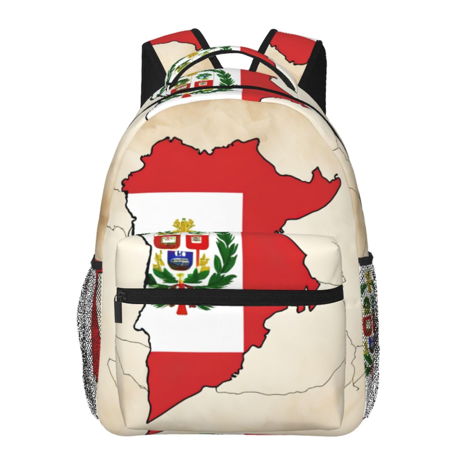 Mochila escolar Perú de 20x29x40 cm - Macuto informal con bandera para el día a día 6