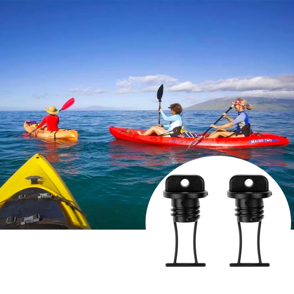 SagaSave Kit di tappi di scarico universali per kayak, 2 pezzi, tappi di scarico filettati, kit di tappi per kayak, accessori per canoa e barca