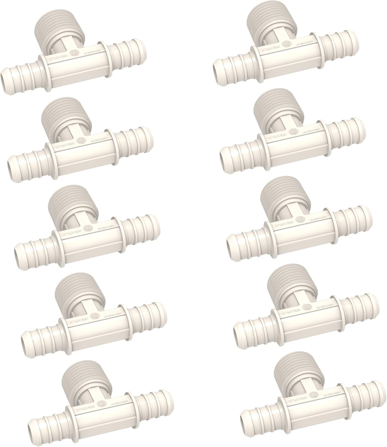 SEAFLO Plastic PEX Pipe Coupling Fitting Straight Swivel Adapter 1/2"-14 FNPT x 1/2" Barb Fitting Type - Compatible with PEX or PE-RT Pipe, Corrosion Resistant (50-Pack)