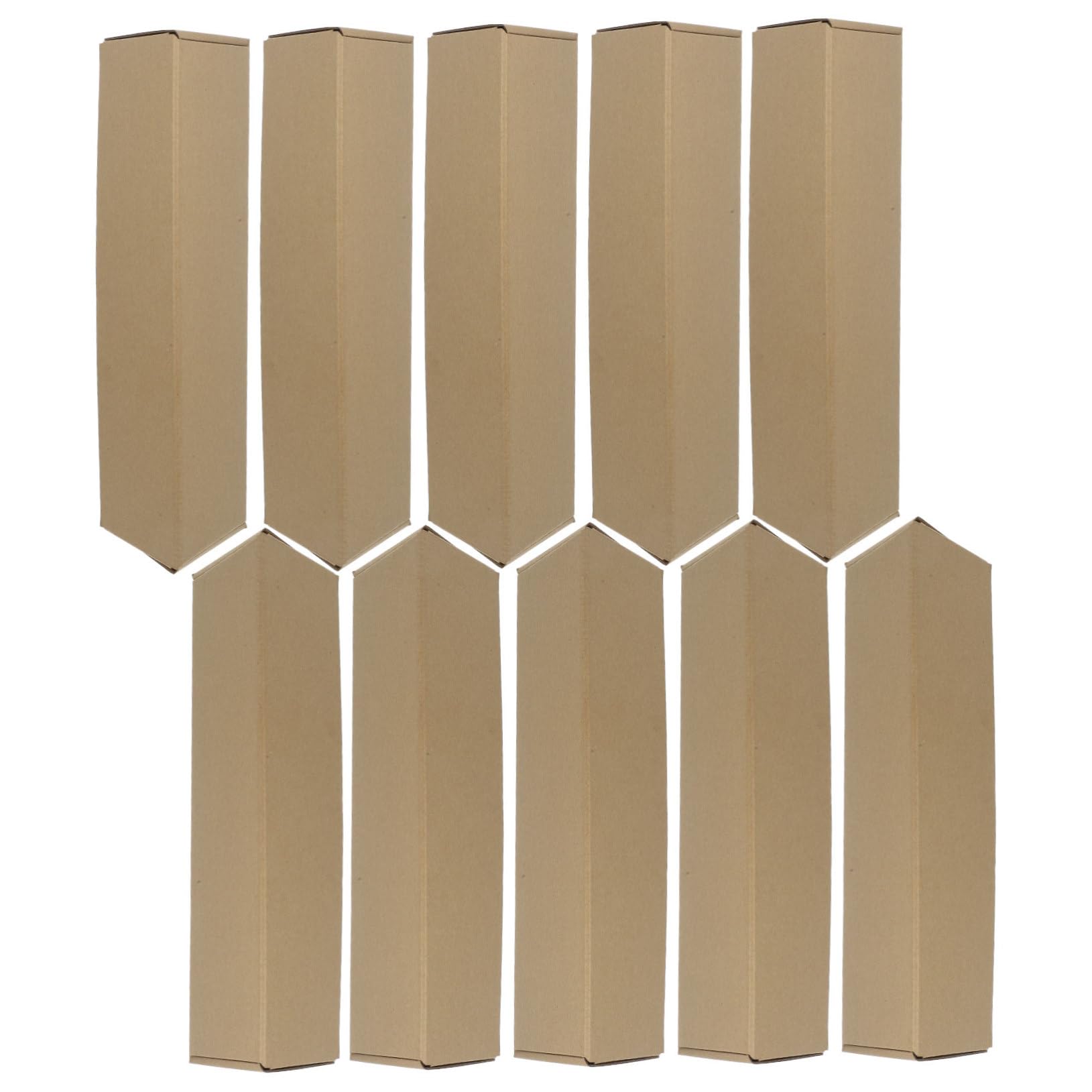 Garneck 10 Pack Triangle Mailing Boxes - 12 Triangular Prism Cardboard Shipping Tubes for Easy Assembly - for Artworks Blueprints and Red Wine