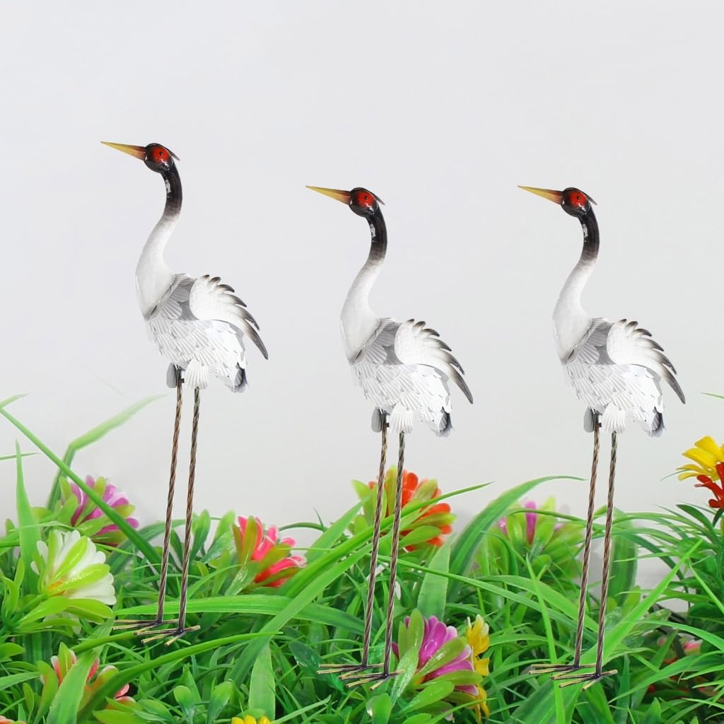 Statue in metallo Figure Giardino Enhancement Bird Sculture decorative per esterni Paesaggio patio e decorazione cortile