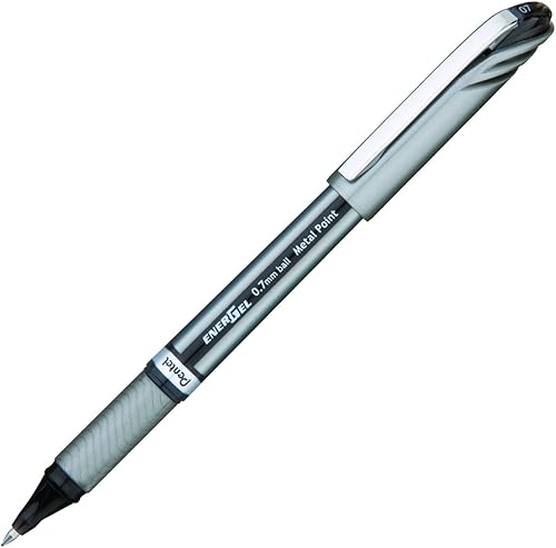 Miniatura 2 de Pentel EnerGel NV - Bolígrafo de tinta de gel 0028in punta de metal tinta negra paquete de 4 BL27BP4A