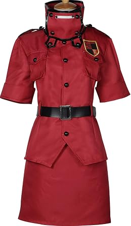 Anime Womens Red Orange Cosplay Costume Sailor Dress Uniform Halloween Outfit