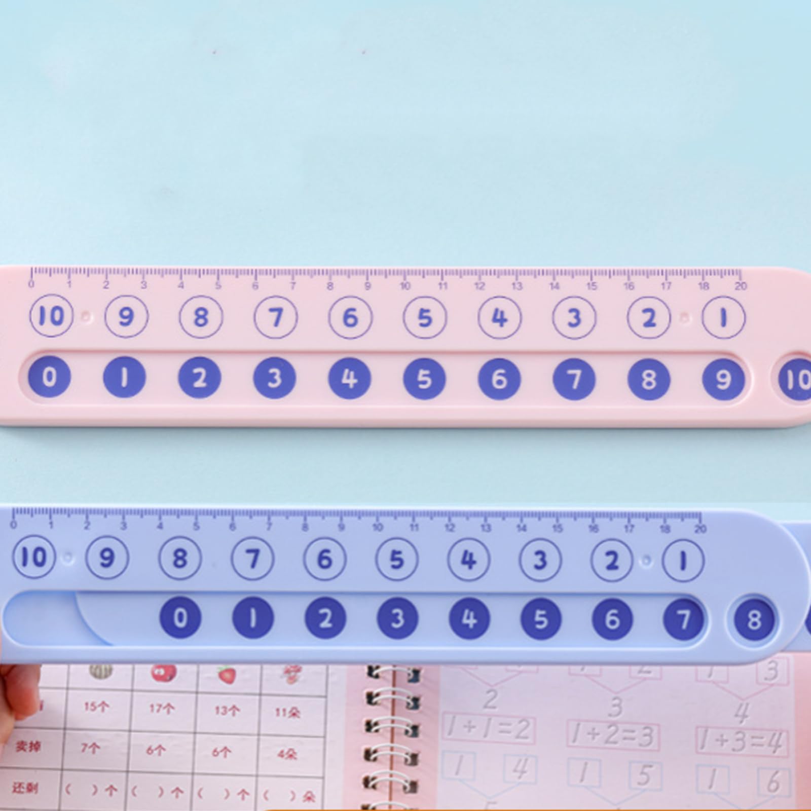 2 Pcs Math Slide Ruler for Mathematics, Math Scale Learn Number Rulers Centimeter Ruler Positive and Negative Integers Number Line Measuring Tape for Subtraction Precision - Image 7