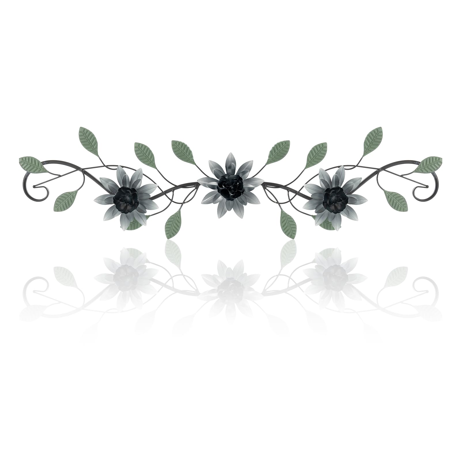 KHJCXS Metal Wall Art Modern Minimalist Metal Flowers Indoor Decor Horizontal Wall Art Iron Artwork,for Over Door,Bedroom,Living Room,Kitchen,Officel