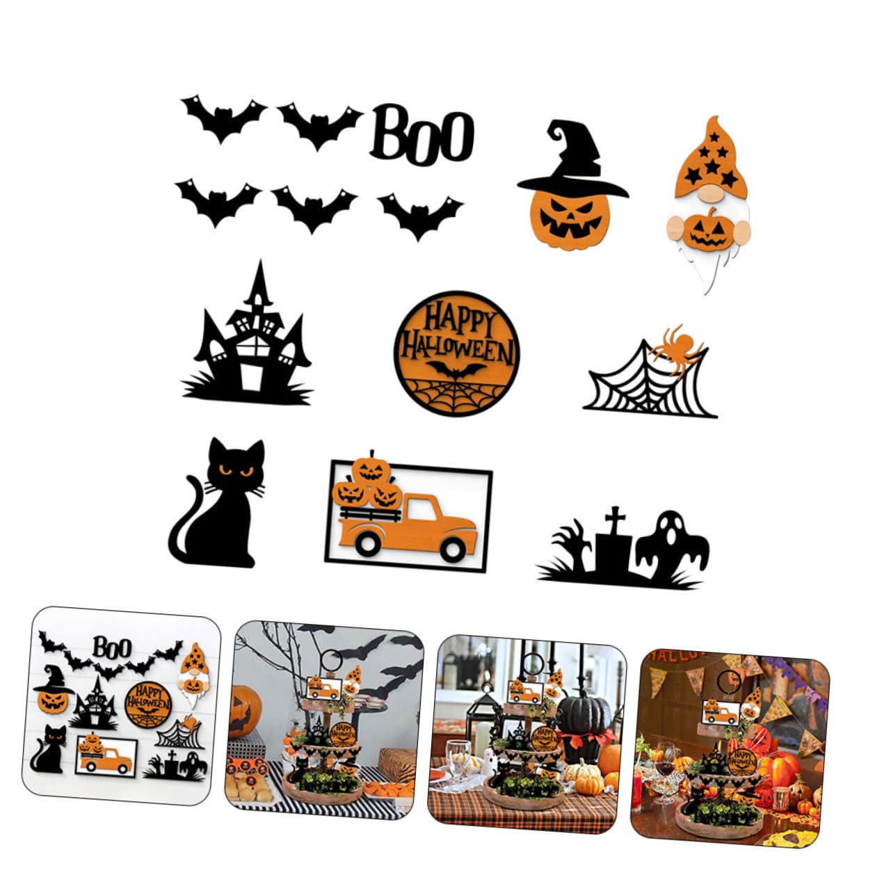 Cabilock 2 Set decorazione del vassoio di Halloween festival decorazioni adesivi addobbi halloween casa addobbi casa halloween vibe passamaneria decorativa forniture per feste di halloween