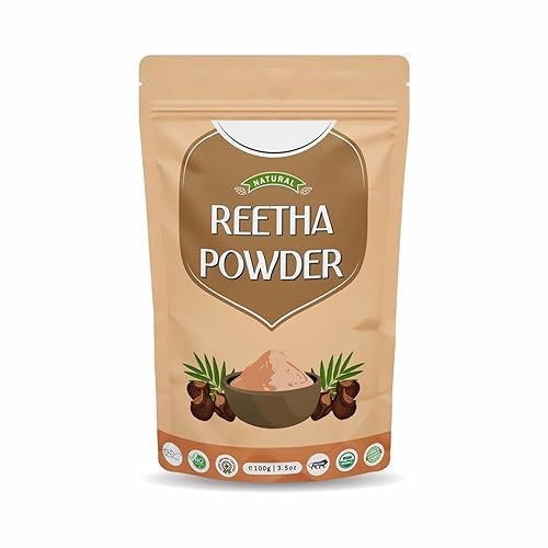 RG Pure & Natural Reetha (Aritha, Nuez de jabón) en polvo para el cuidado del cabello, 3.5 onzas