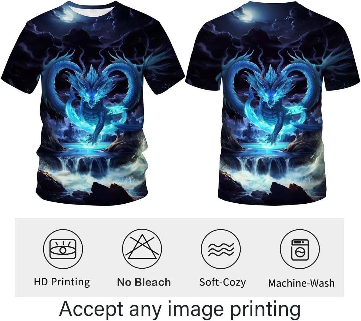 Traditional Chinese Dragon T-Shirt Funny Anime Graphic Tee Shirt - Image 4