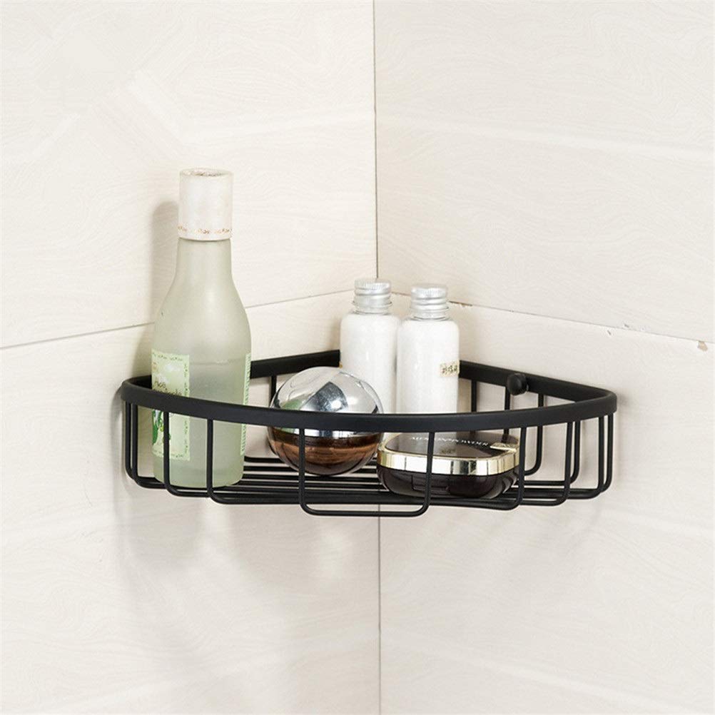 ZJHFFFG Matte Black Stainless Steel Bathroom Basket 2 Layer Shower Caddy Corner Wall Mounted Shelves Storage Shampoo Soap