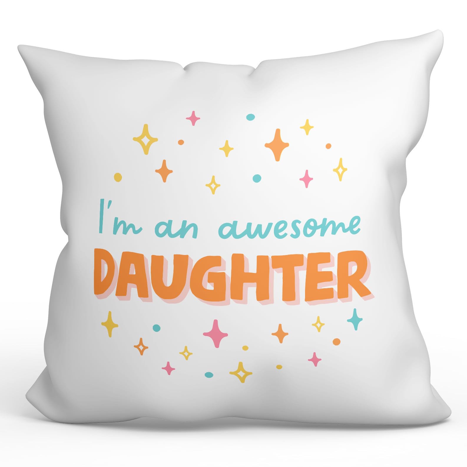 MUGFFINS DAUGHTER Cushion Padding included - in English - I'm awesome! - Funny gift - Pillow: cover and filling 15.7x15.7 inches