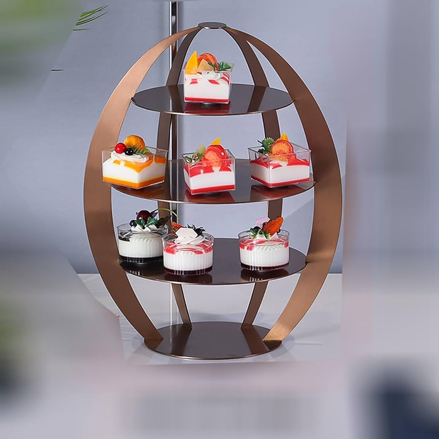 Amazon｜ケーキスタンド ステンレス 鳥籠型 楕円形 扇形 デザート